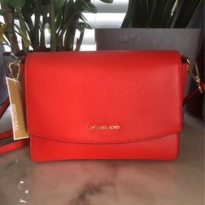 Michael Kors Ellis Medium Flap Crossbody Mandarin